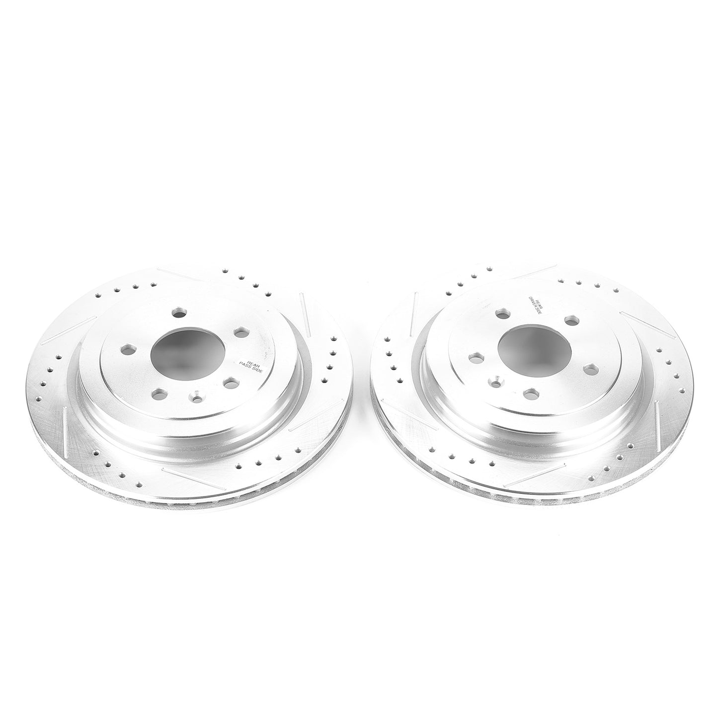 Cadillac ATS (2013-2018) Rear Drilled and Slotted Brake Disc Rotors by PowerStop Evolution (AR82158XPR)