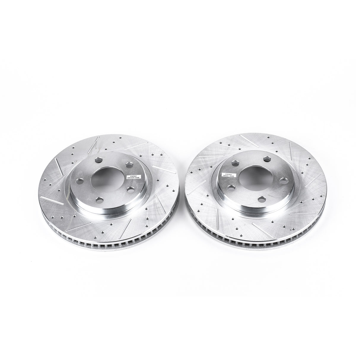 Front 303x32mm Drilled Slotted Brake Rotors PowerStop Evolution AR8255XPR