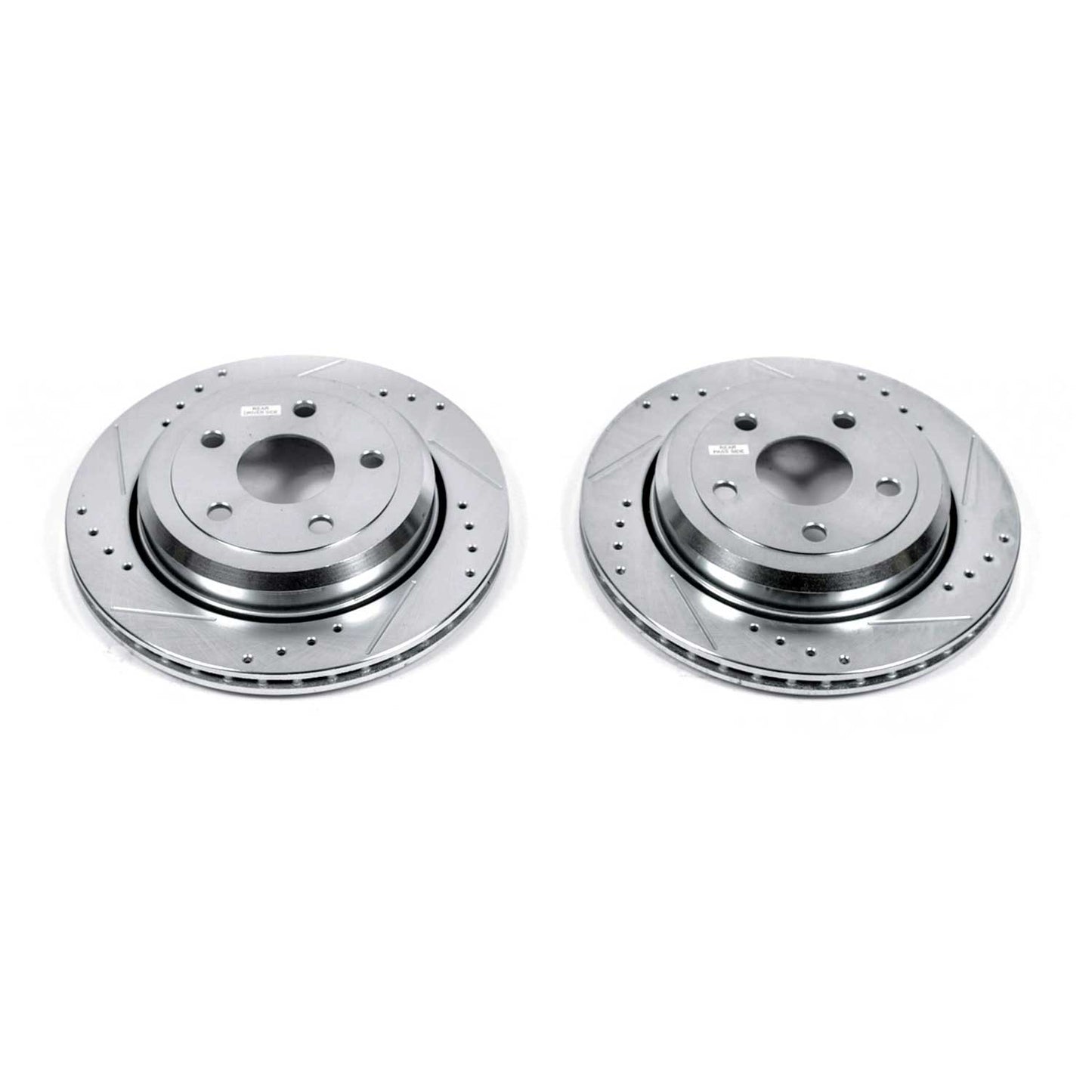 Durango Grand Cherokee (2011-2024) 330mm Rear Drilled and Slotted Brake Disc Rotors by PowerStop Evolution (Dodge Jeep L W WK2) (AR83077XPR)