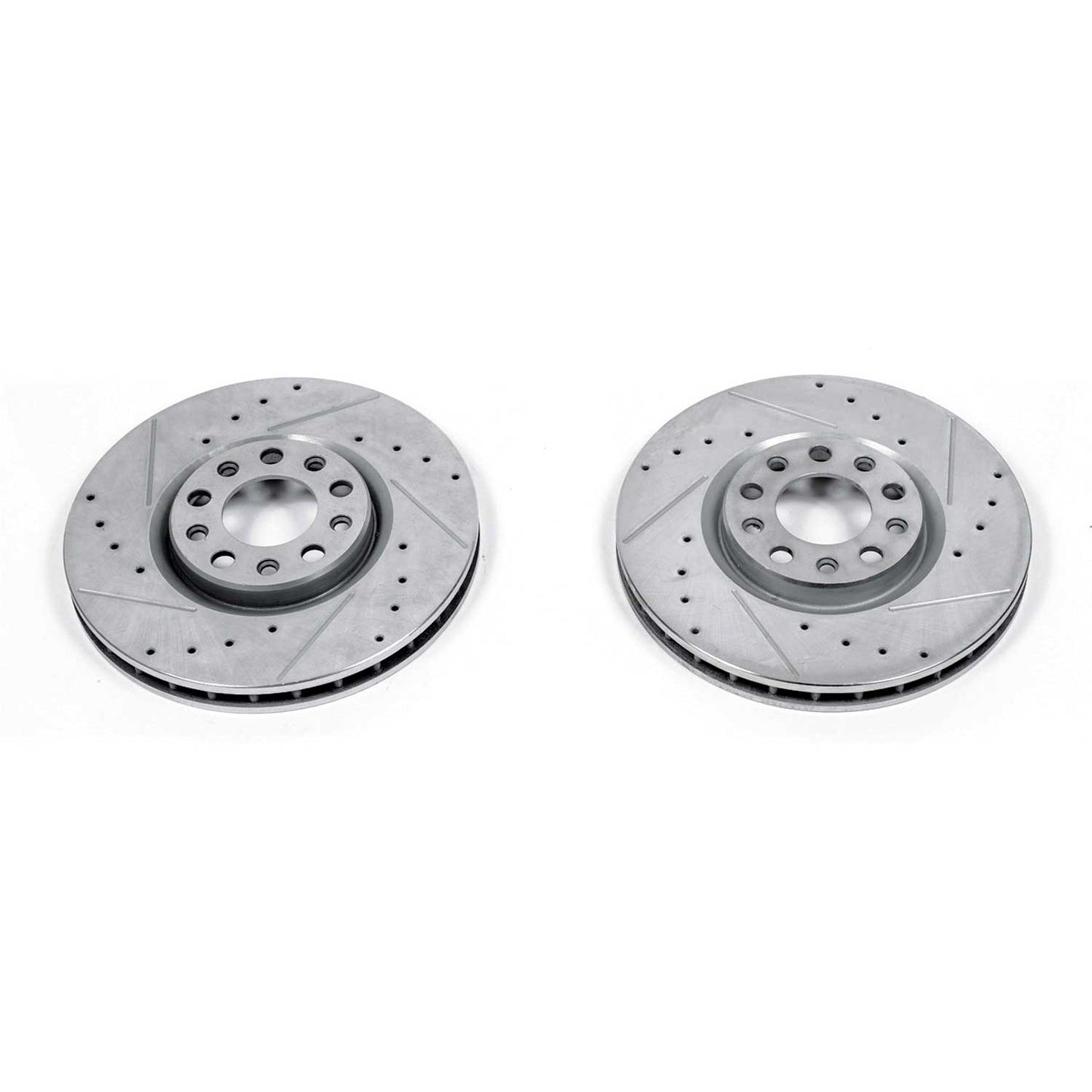 Jeep Fiat Chrysler 305x28mm Front Drilled and Slotted Brake Disc Rotors by PowerStop Evolution AR83086XPR