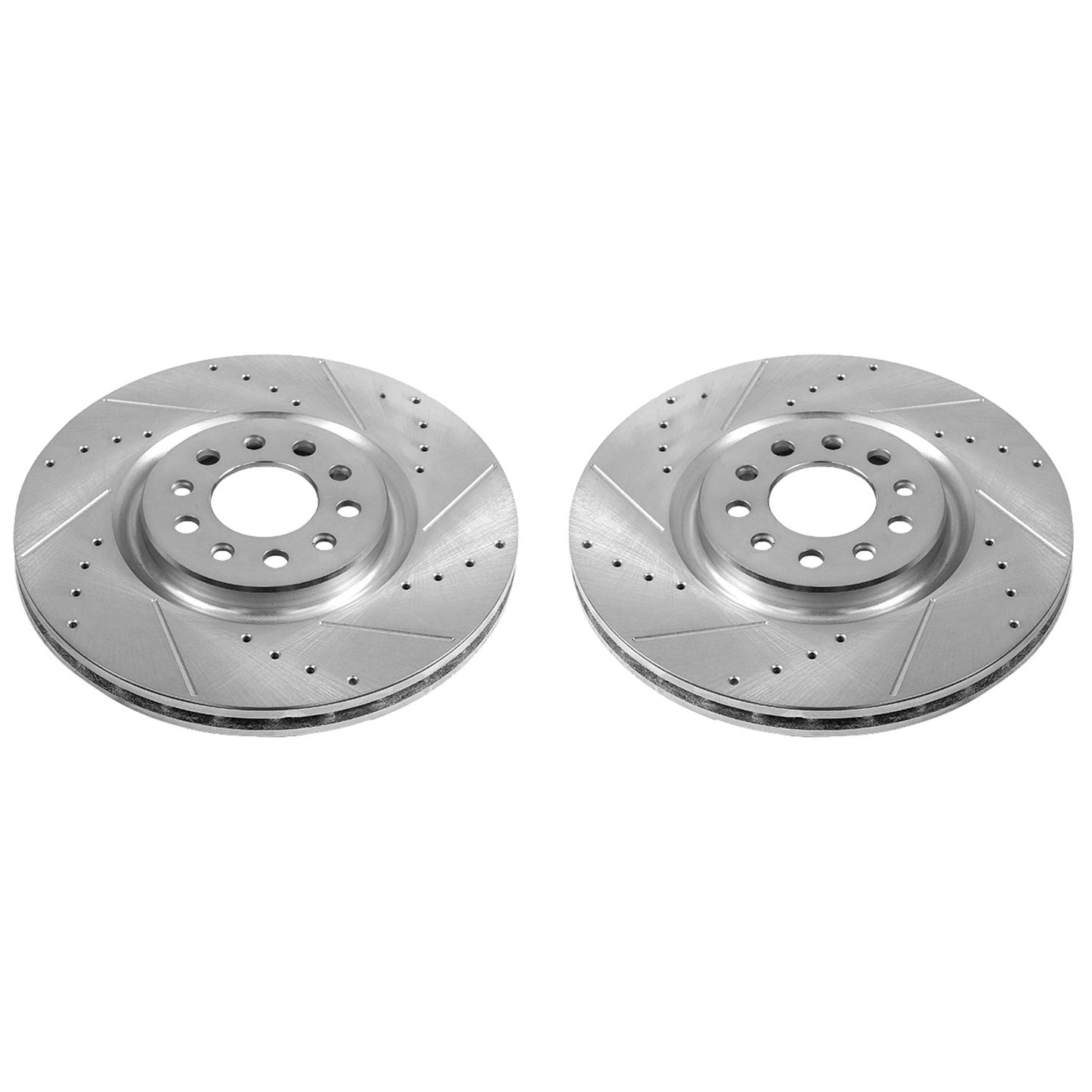 Rear Drilled and Slotted Brake Disc Rotors by PowerStop Evolution AR83089XPR