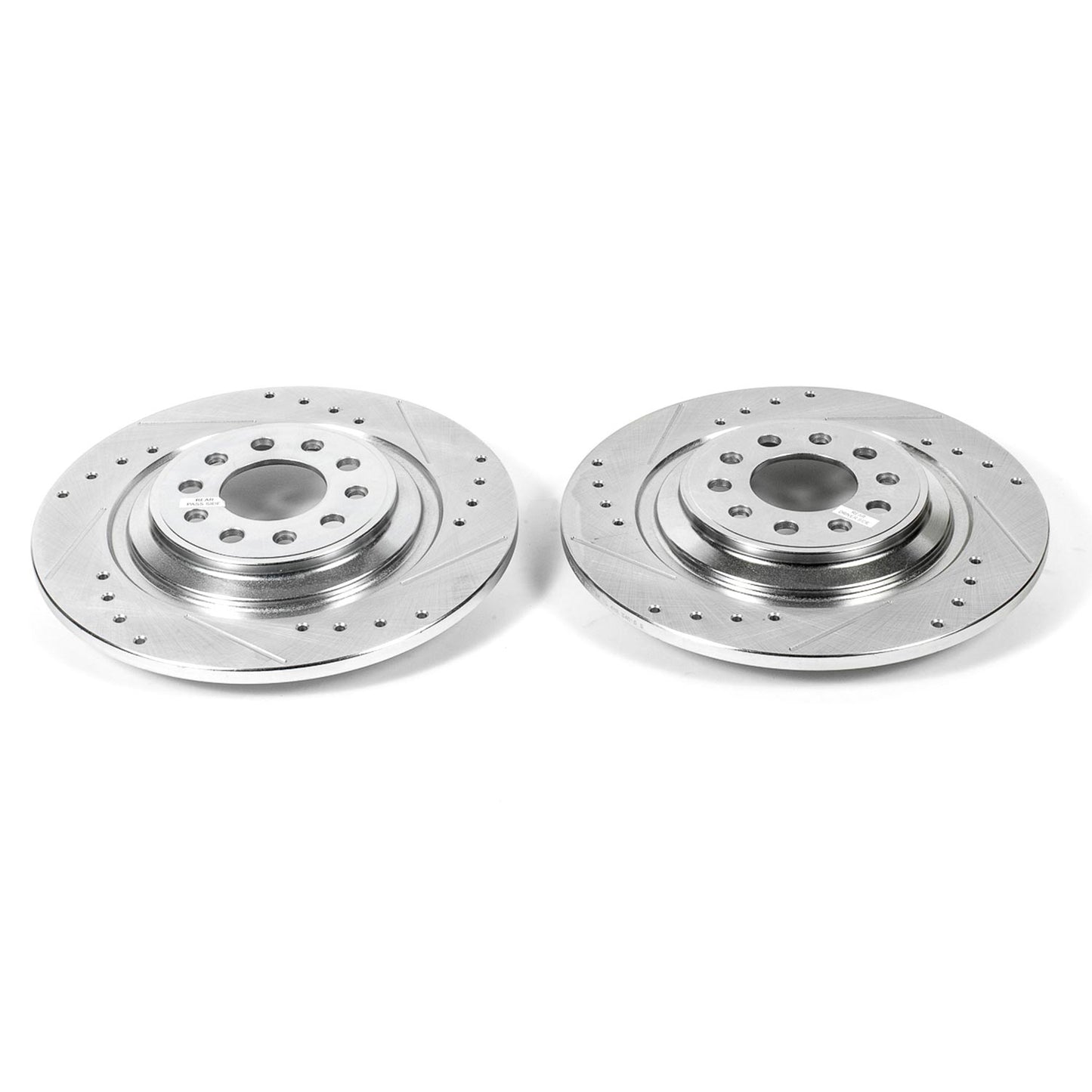 Rear Drilled and Slotted Brake Disc Rotors by PowerStop Evolution AR83088XPR