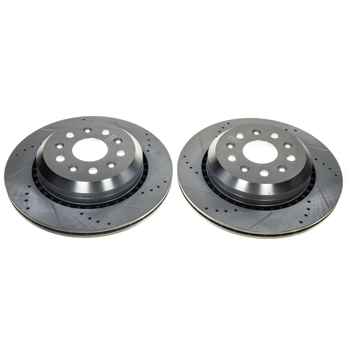 Jeep Gladiator Wrangler (2020+) 350mm Rear Drilled and Slotted Brake Disc Rotors by PowerStop Evolution (JL BR3 BR4 BR5) (AR8396XPR)