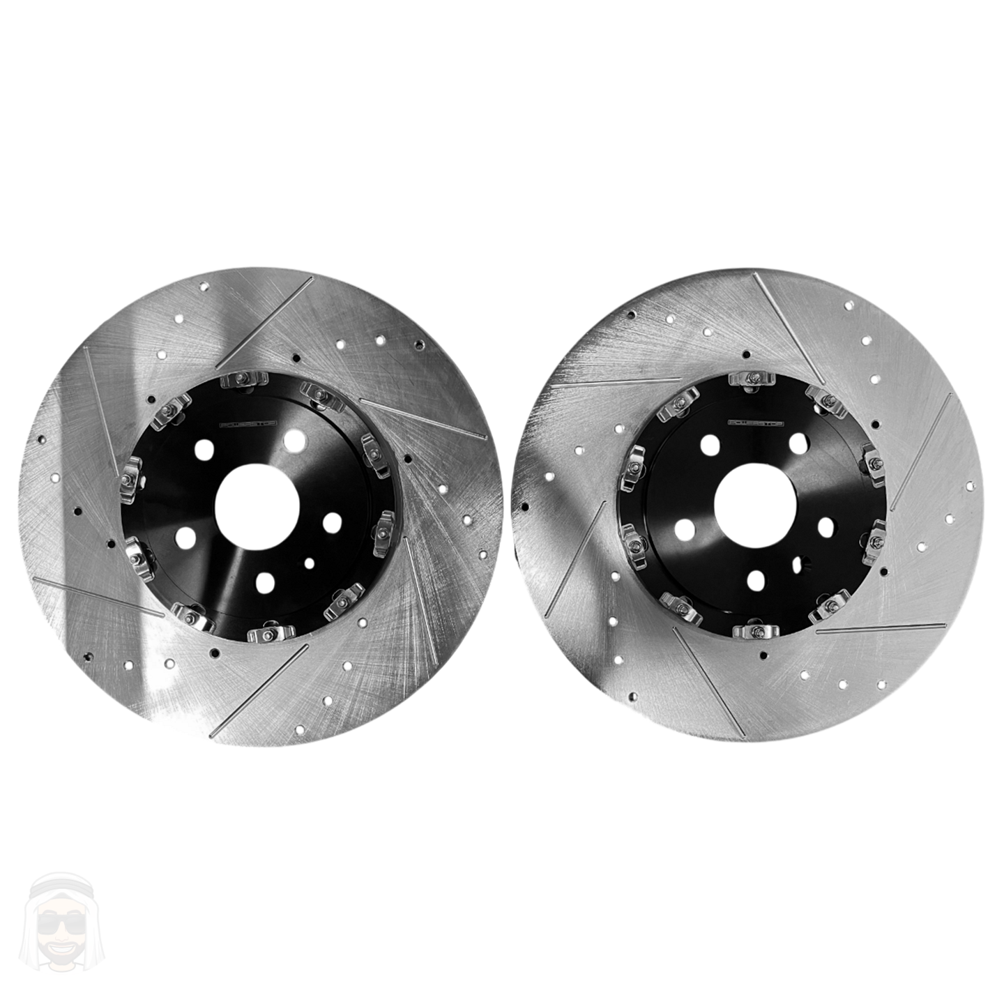 Chevrolet Camaro ZL1 Cadillac CTS-V - 2-Piece Floating Front Drilled and Slotted Brake Disc Rotors by PowerStop Track Day (AR84100)