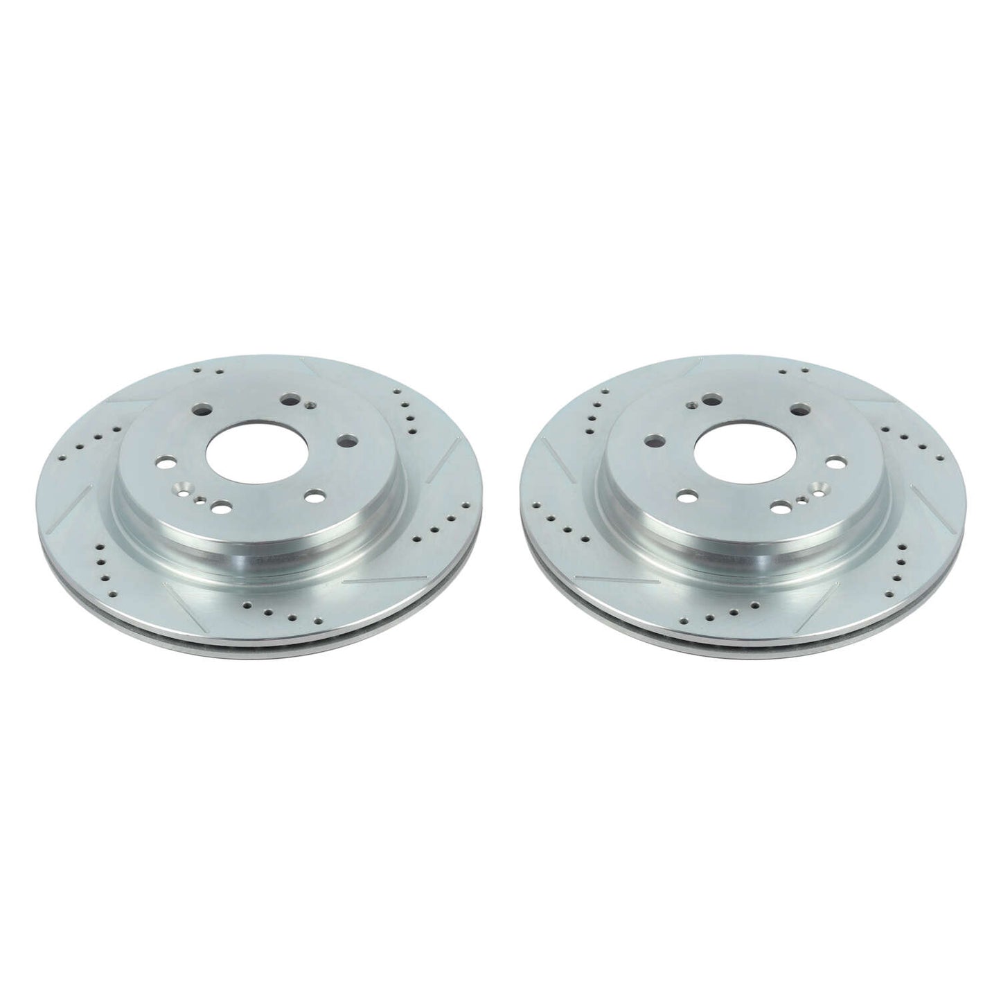 GMC Chevrolet 2019+ Rear Drilled and Slotted Brake Disc Rotors by PowerStop Evolution (Sierra Silverado 1500 Yukon XL Denali Cadillac Escalade) (AR84104XPR)