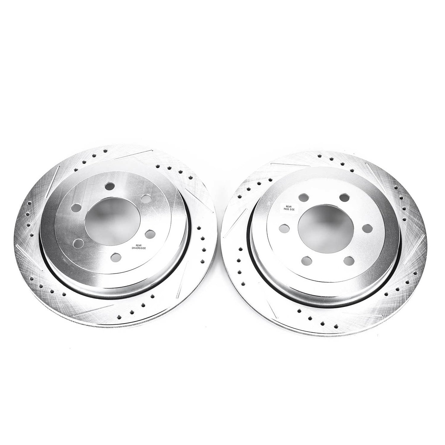 Ford Expedition (2007-2017) Rear Drilled and Slotted Brake Disc Rotors by PowerStop Evolution (Lincoln Navigator) (AR85124XPR)