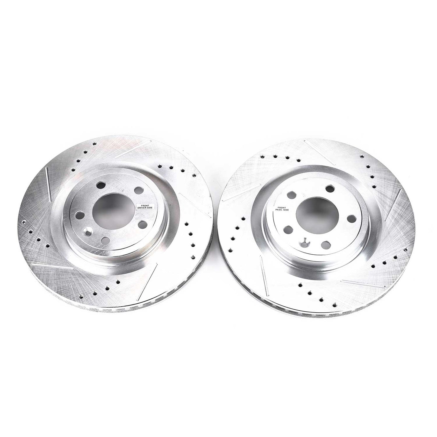 Ford Mustang GT (2 piston) (2011-2014) - Front Drilled and Slotted Brake Disc Rotors by PowerStop Evolution (AR85144XPR)