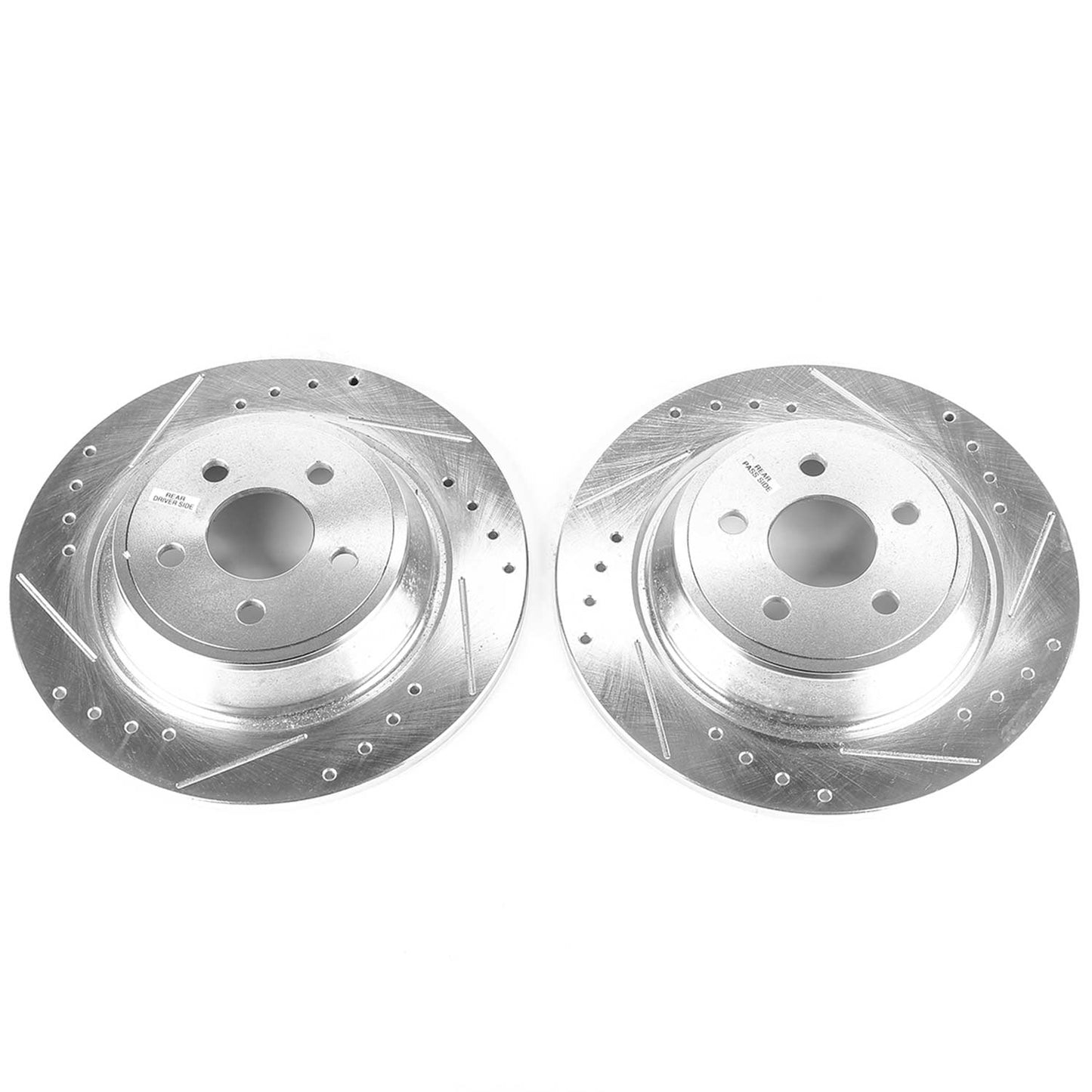 Rear Drilled and Slotted Brake Disc Rotors by PowerStop Evolution AR85174XPR