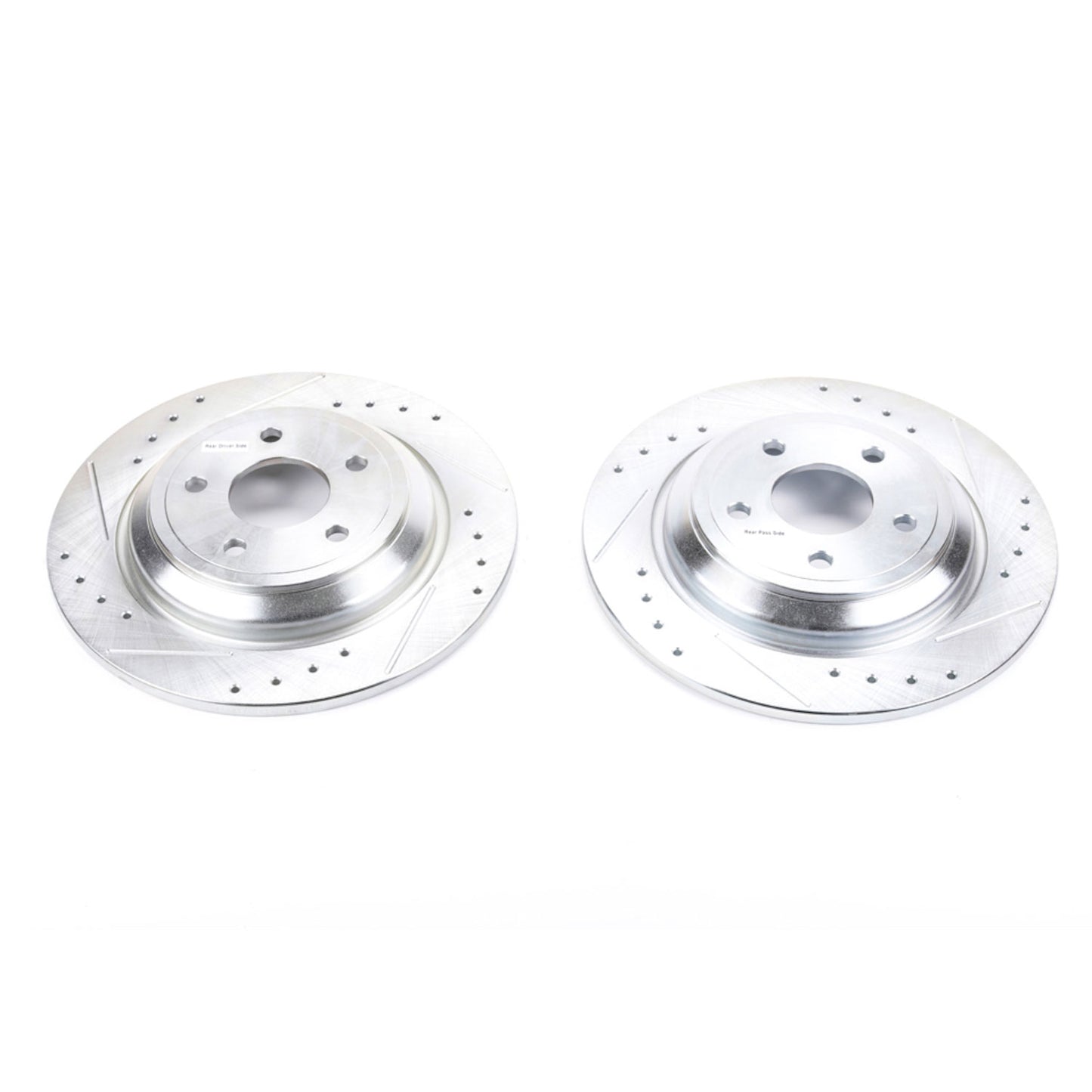 Rear Drilled and Slotted Brake Disc Rotors by PowerStop Evolution AR85181XPR
