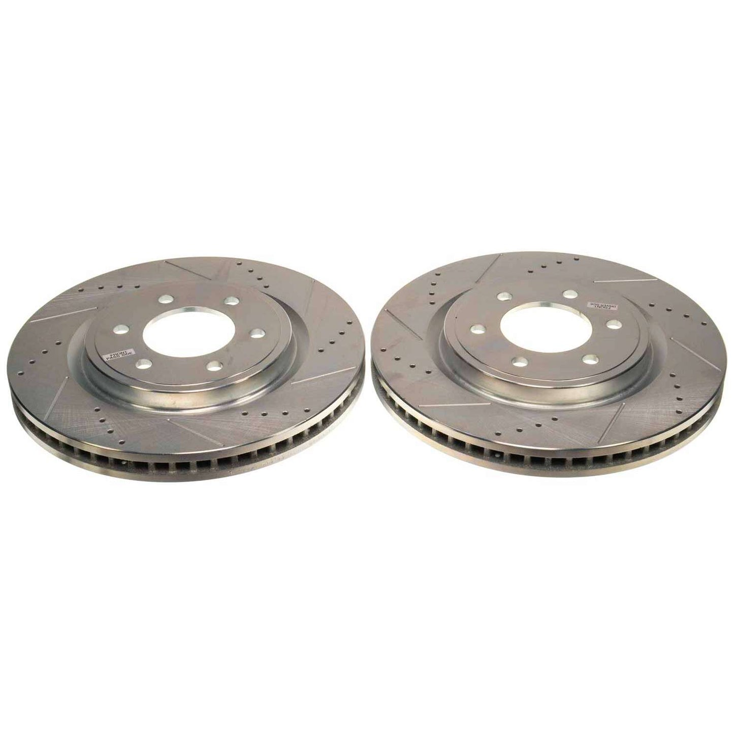 Ford F150 (2021+) Front Drilled and Slotted Brake Disc Rotors by PowerStop Evolution (Raptor Bronco Expedition Lincoln Navigator) (AR85207XPR)