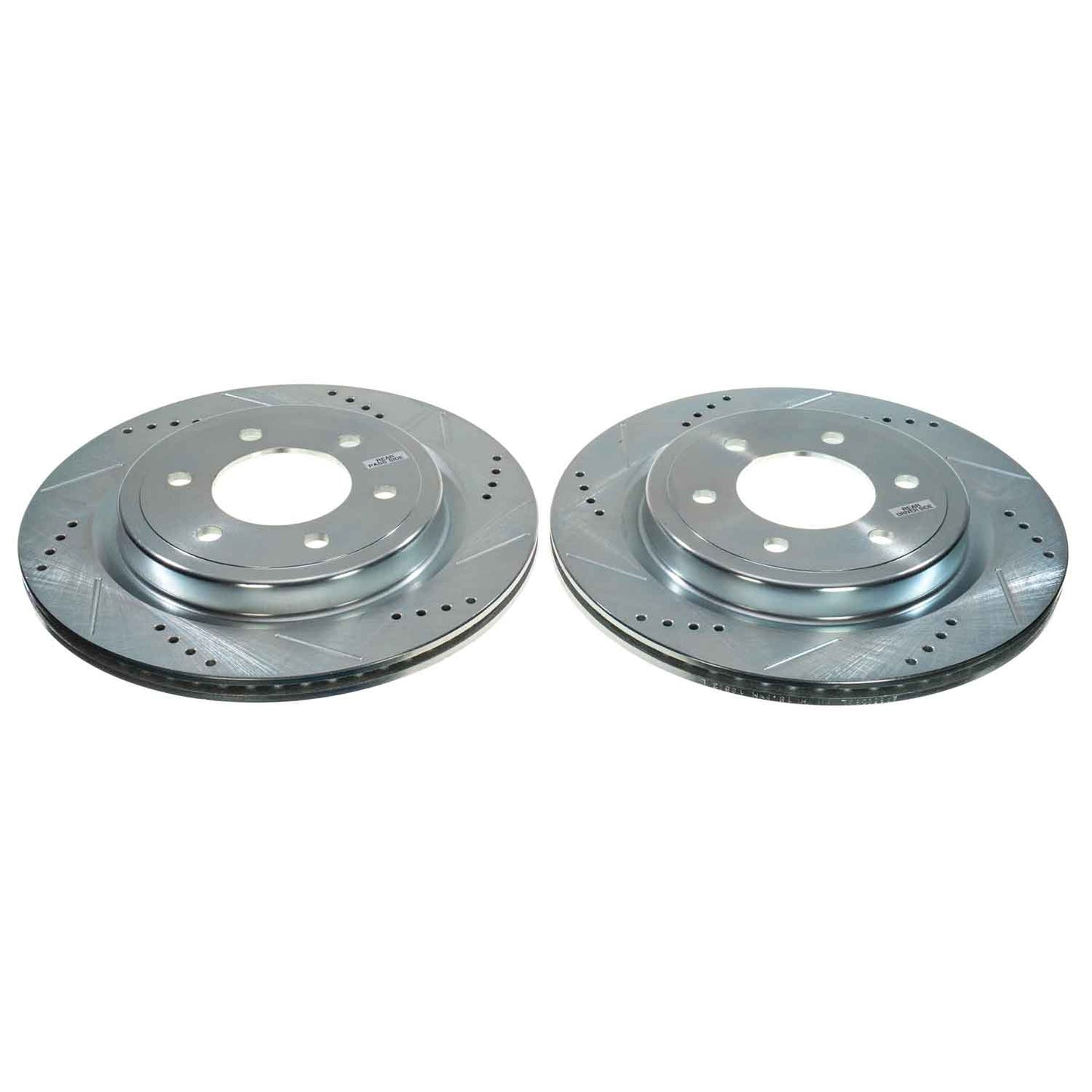 Ford F150 (2021+) 336mm Rear Drilled and Slotted Brake Disc Rotors by PowerStop Evolution (Raptor Bronco Expedition Lincoln Navigator) (AR85208XPR)