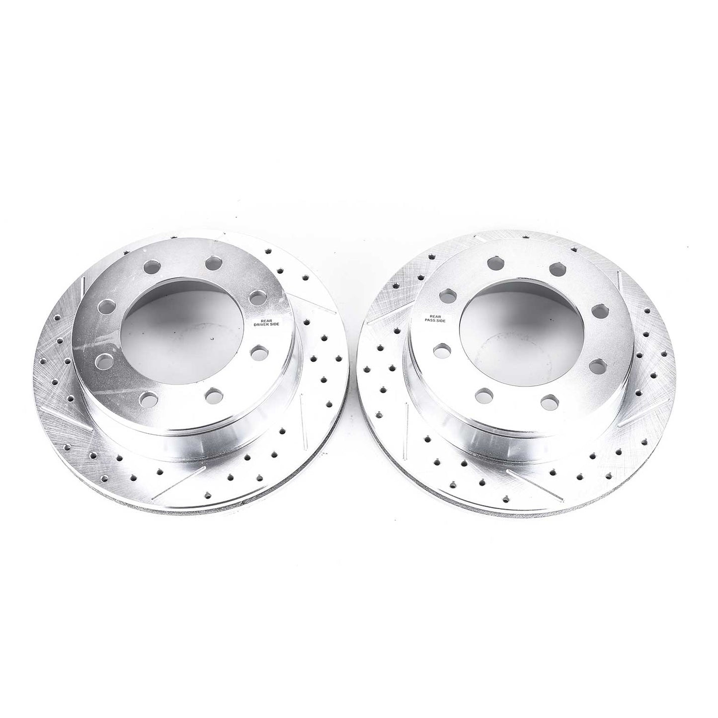 GMC Chevrolet 2500 3500 - Rear Drilled and Slotted Brake Disc Rotors by PowerStop Evolution (Silverado Avalanche Express Van Suburban Sierra Yukon XL Savana HD) (AR8644XPR)