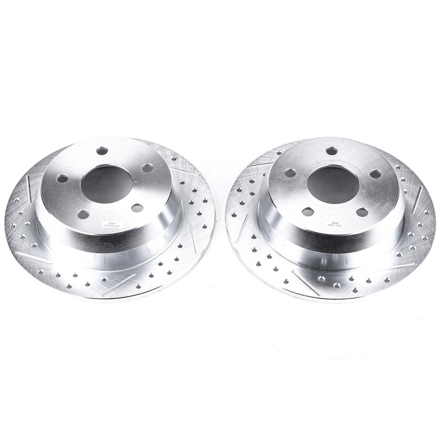 Rear Drilled and Slotted Brake Disc Rotors by PowerStop Evolution AR8743XPR