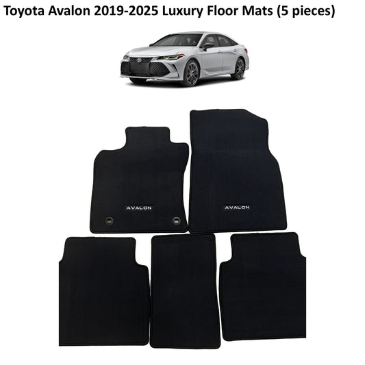 Toyota Avalon 2019-2025 Luxury Black Floor Mats with Logo (5 pieces)