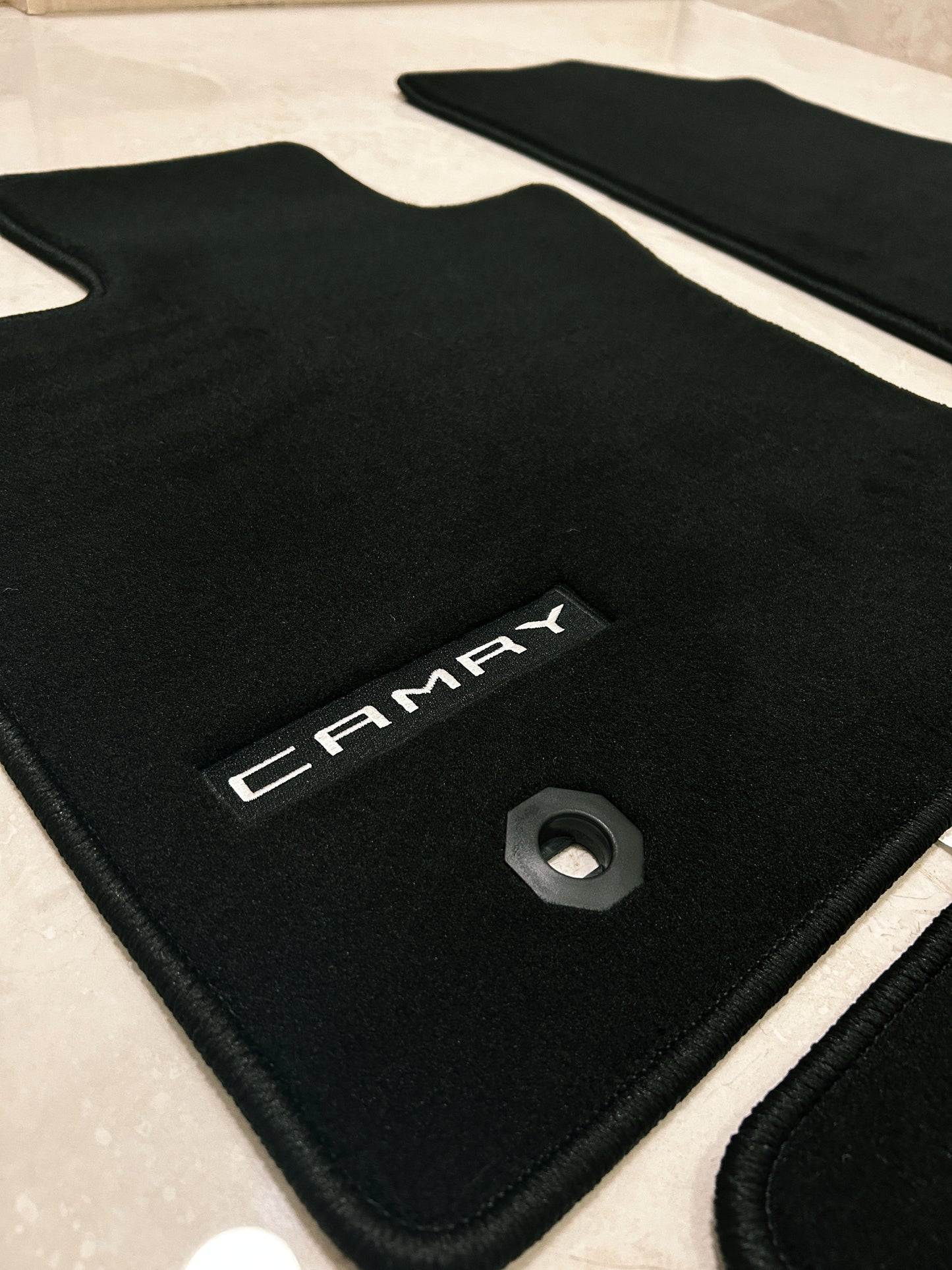 Toyota Camry 2018-2026 Luxury Black Floor Mats with New Logo (5 pieces)