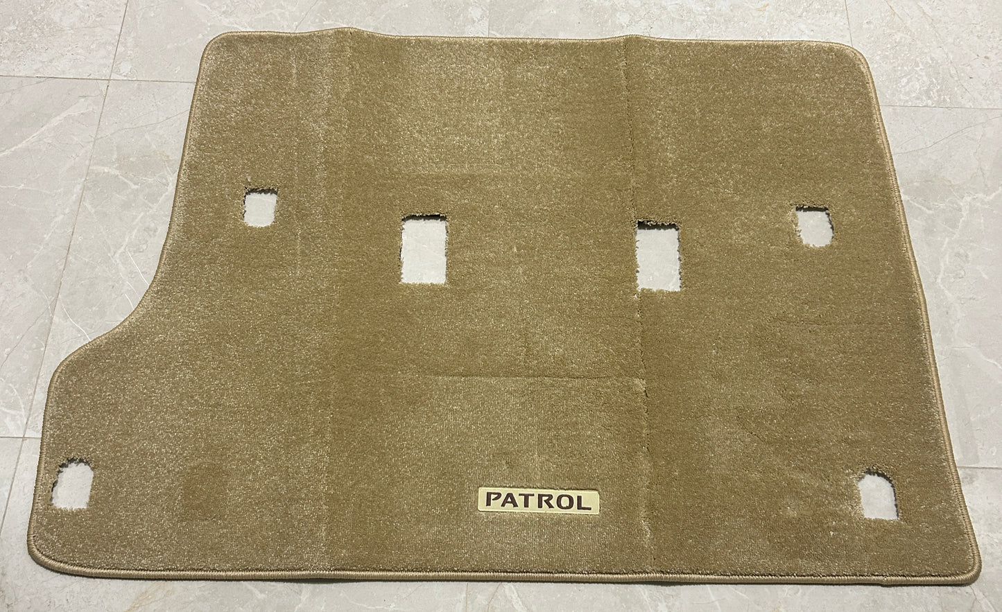 Nissan Patrol Y61 GU Beige Trunk Floor Mat with PATROL Logo