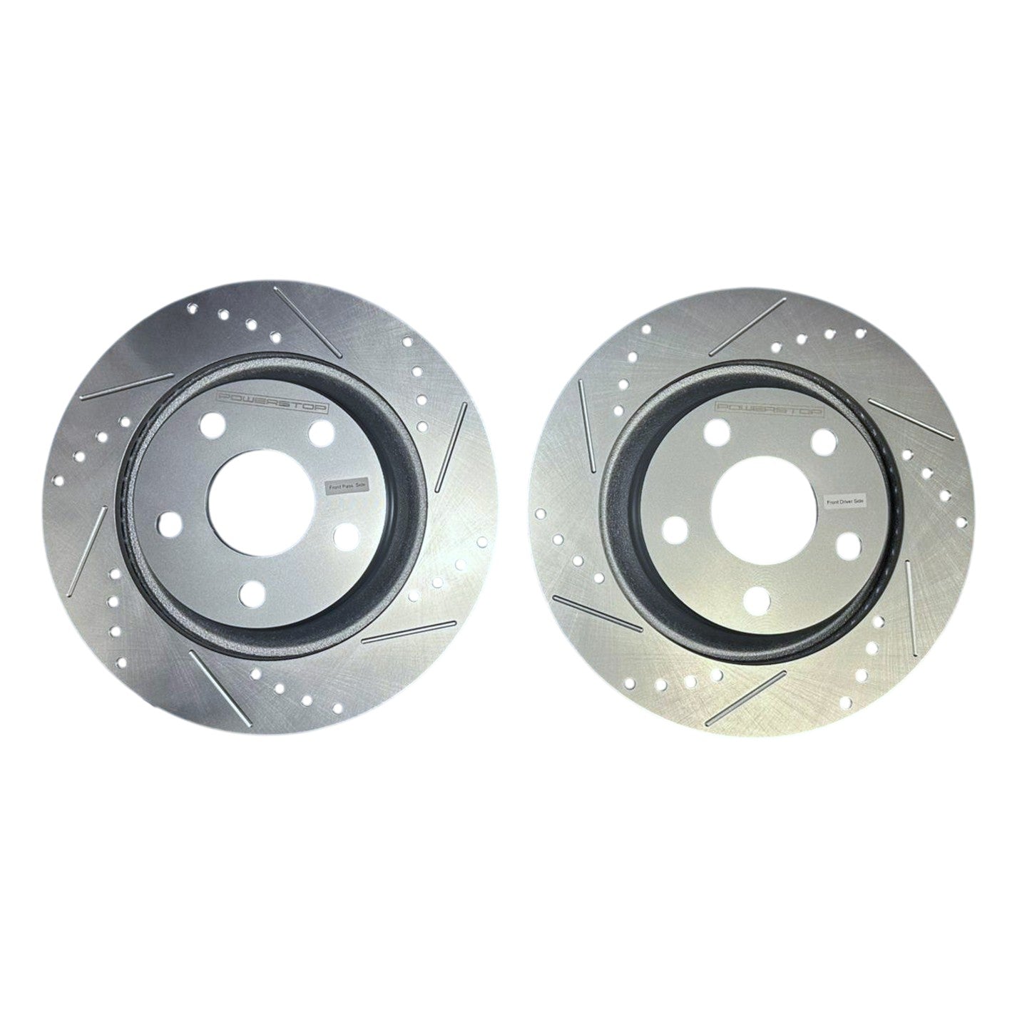 Jeep Wrangler 2007-2018 332mm Front Drilled and Slotted Brake Disc Rotors by PowerStop Evolution CBR6088XPR