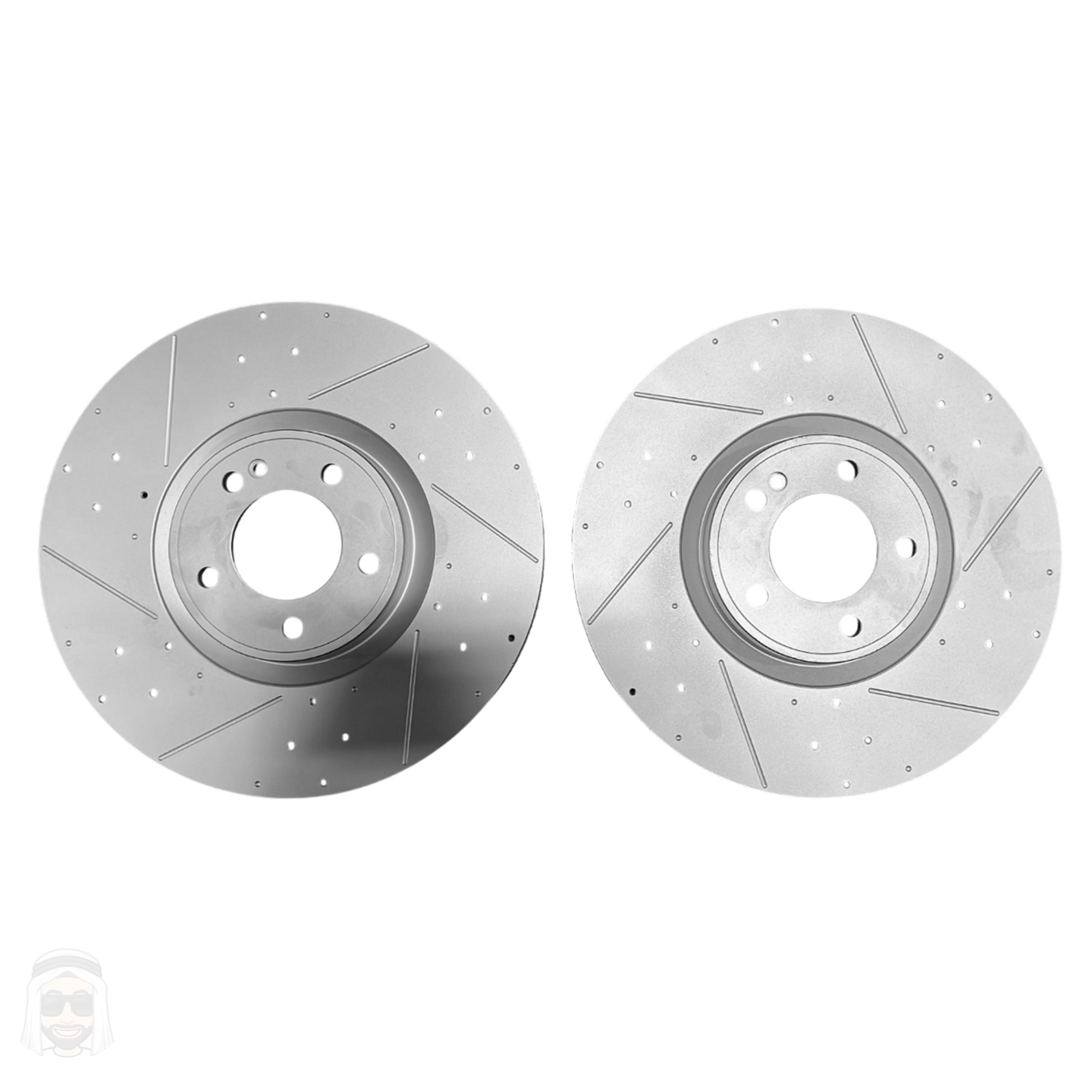 Mercedes G63 AMG 2019+ Front Drilled and Slotted Brake Disc Rotors by PowerStop Evolution (CBR6502XPR)