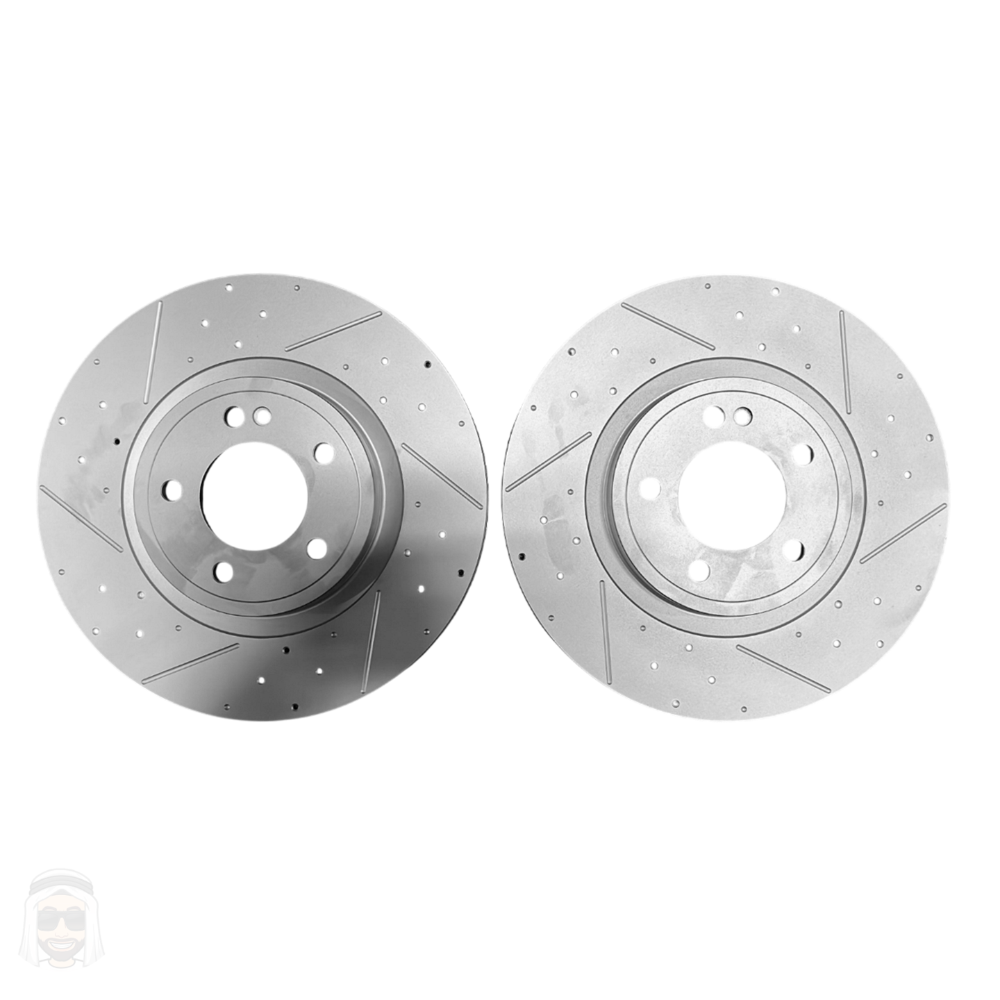 Mercedes G63 AMG 2019+ Rear Drilled and Slotted Brake Disc Rotors by PowerStop Evolution (CBR6503XPR)