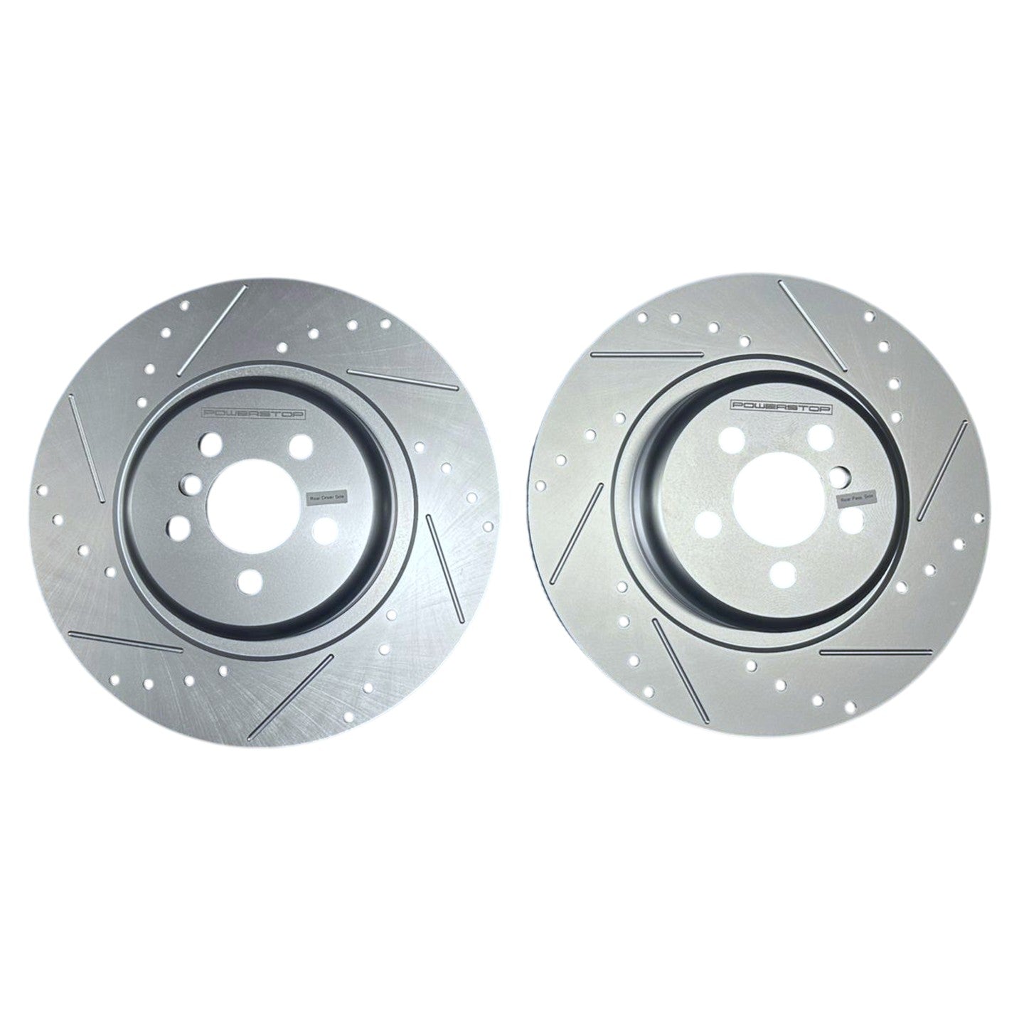 BMW 370x24mm Rear Drilled and Slotted Brake Disc Rotors by PowerStop Evolution CBR6521-CBR6522