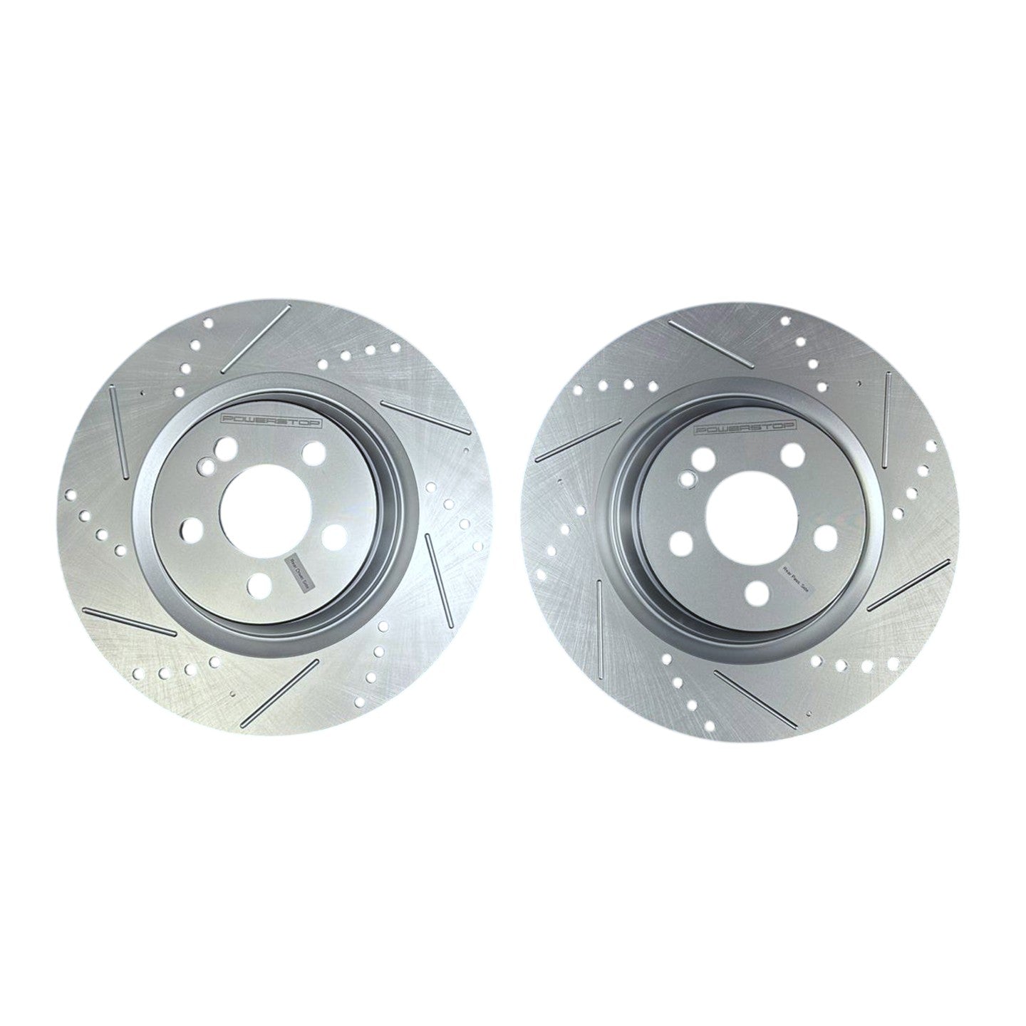 Mercedes 345x22mm Rear Drilled and Slotted Brake Disc Rotors by PowerStop Evolution CBR6562XPR