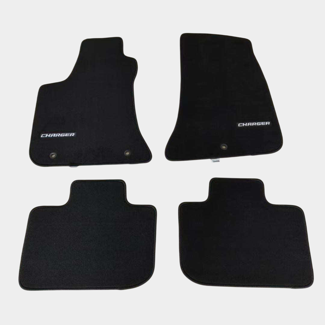 Dodge Charger RWD 2011-2023 Luxury Black Floor Mats with Logo