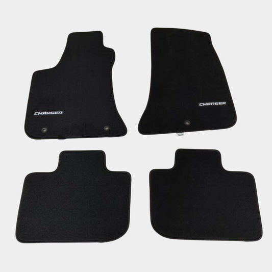 Dodge Charger RWD 2011-2023 Luxury Black Floor Mats with Logo