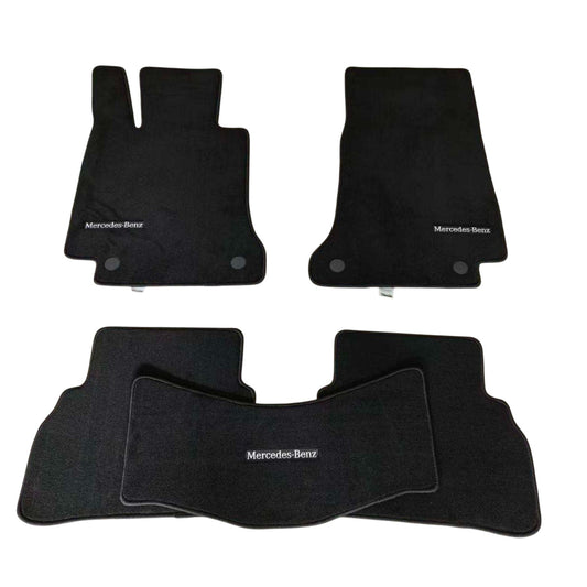 Mercedes C Class W205 2014-2021 Luxury Black Floor Mats with Mercedes-Benz Logo