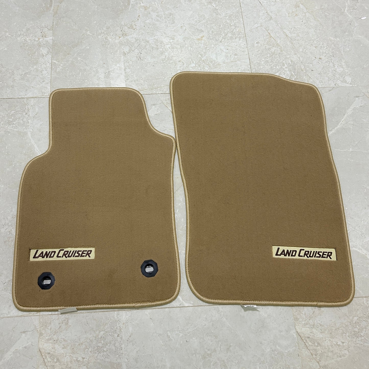 Toyota LC70 2007-2026 Luxury Beige Floor Mats with Land Cruiser Logo