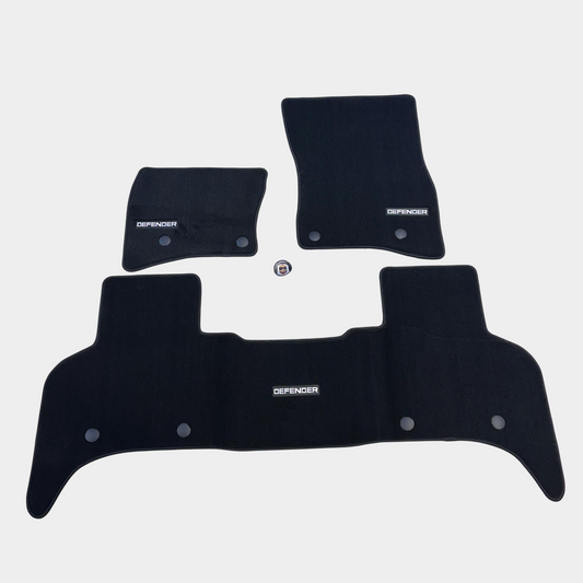 Defender 110 130 Luxury Black Floor Mats with English Logo