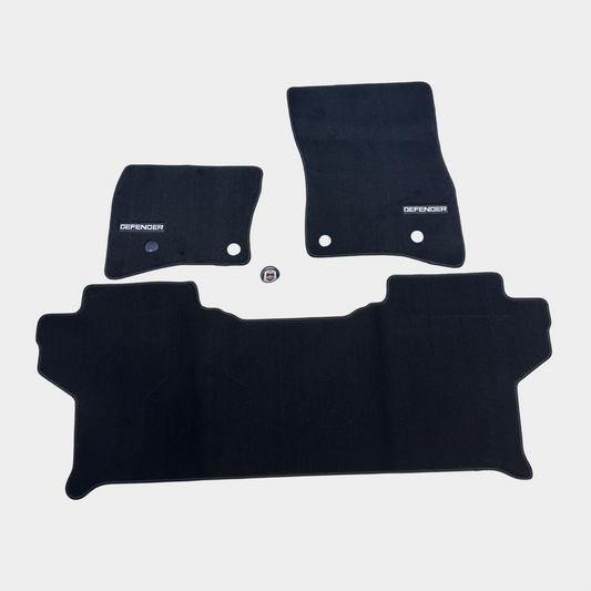 Defender 90 Luxury Black Floor Mats with English Logo