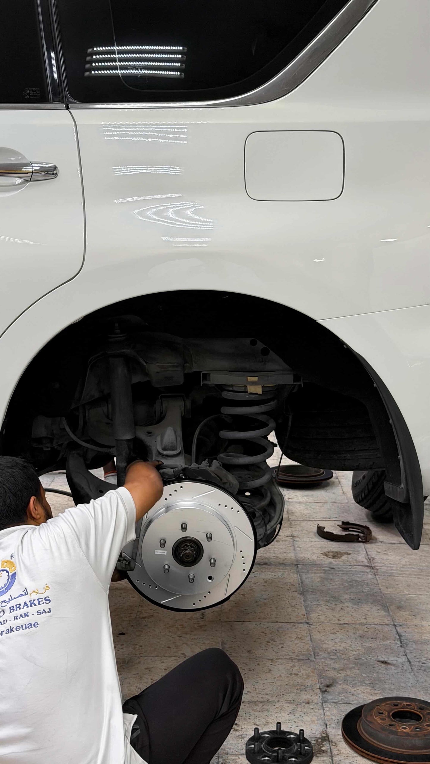 Patrol Y62 Armada QX Rear Drilled and Slotted Brake Disc Rotors by PowerStop Evolution JBR1553XPR