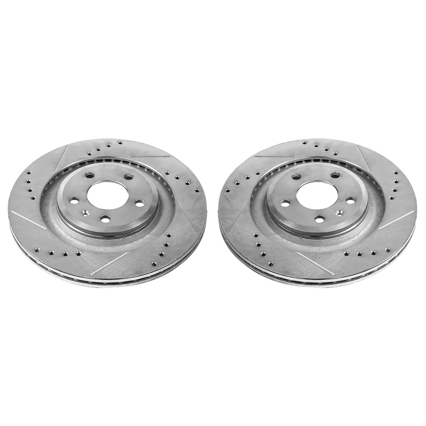 Rear Drilled and Slotted Brake Disc Rotors by PowerStop Evolution EBR1015XPR