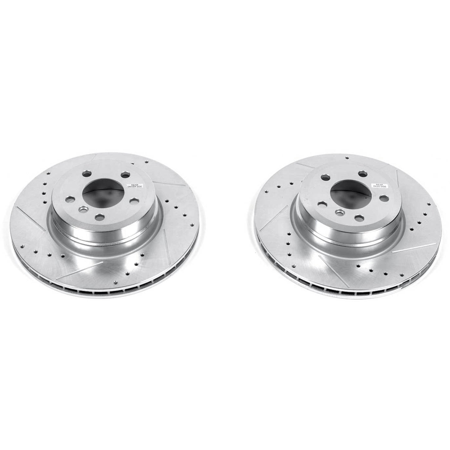 BMW 345x24mm Rear Drilled and Slotted Brake Disc Rotors by PowerStop Evolution EBR1032XPR