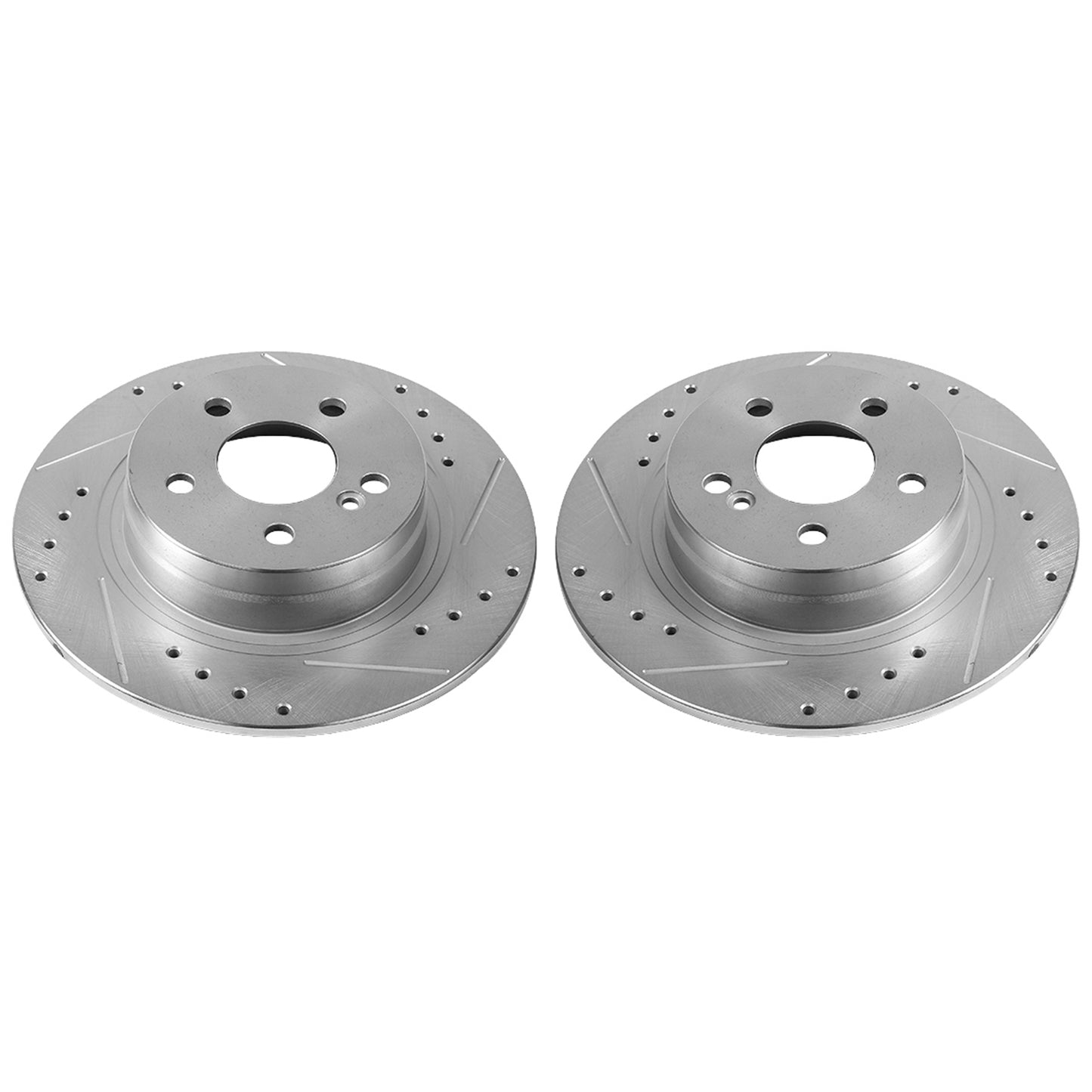Mercedes 300x10mm Rear Drilled and Slotted Brake Disc Rotors by PowerStop Evolution EBR1047XPR