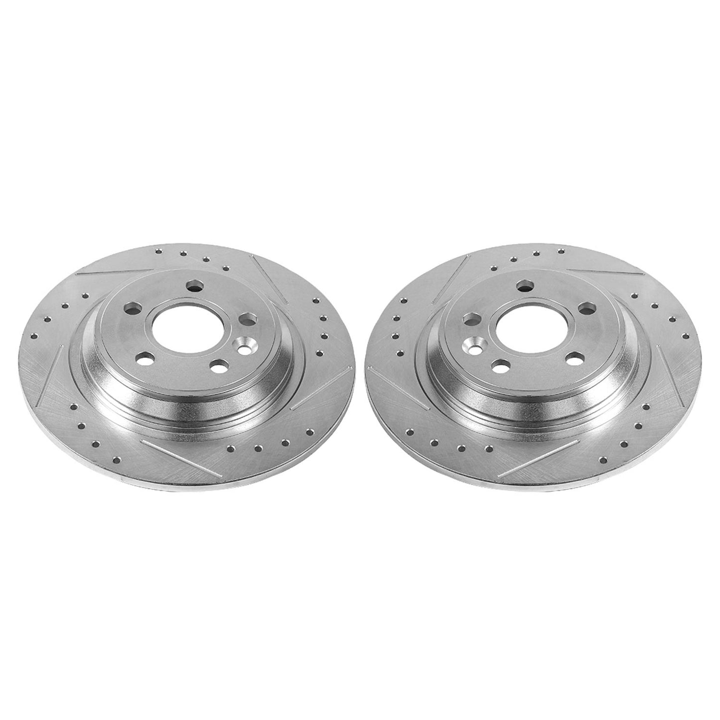 Rear Drilled and Slotted Brake Disc Rotors by PowerStop Evolution EBR1075XPR
