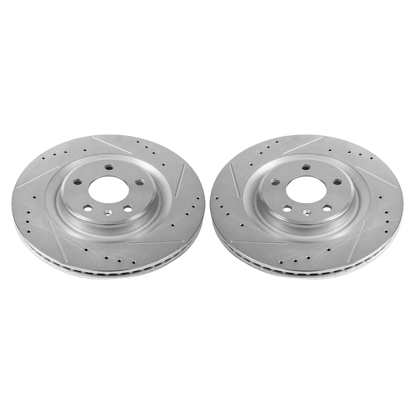 Audi Porsche 330x22mm Rear Drilled and Slotted Brake Disc Rotors by PowerStop Evolution EBR1209XPR