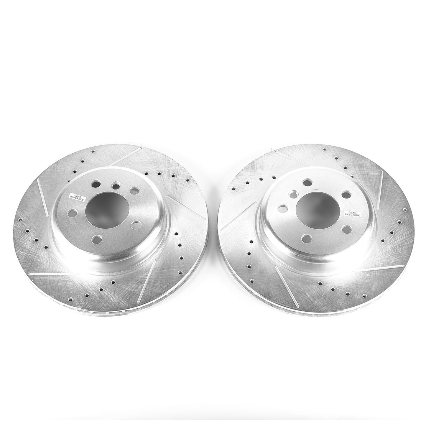 BMW 345x24mm Rear Drilled and Slotted Brake Disc Rotors by PowerStop Evolution EBR1237XPR