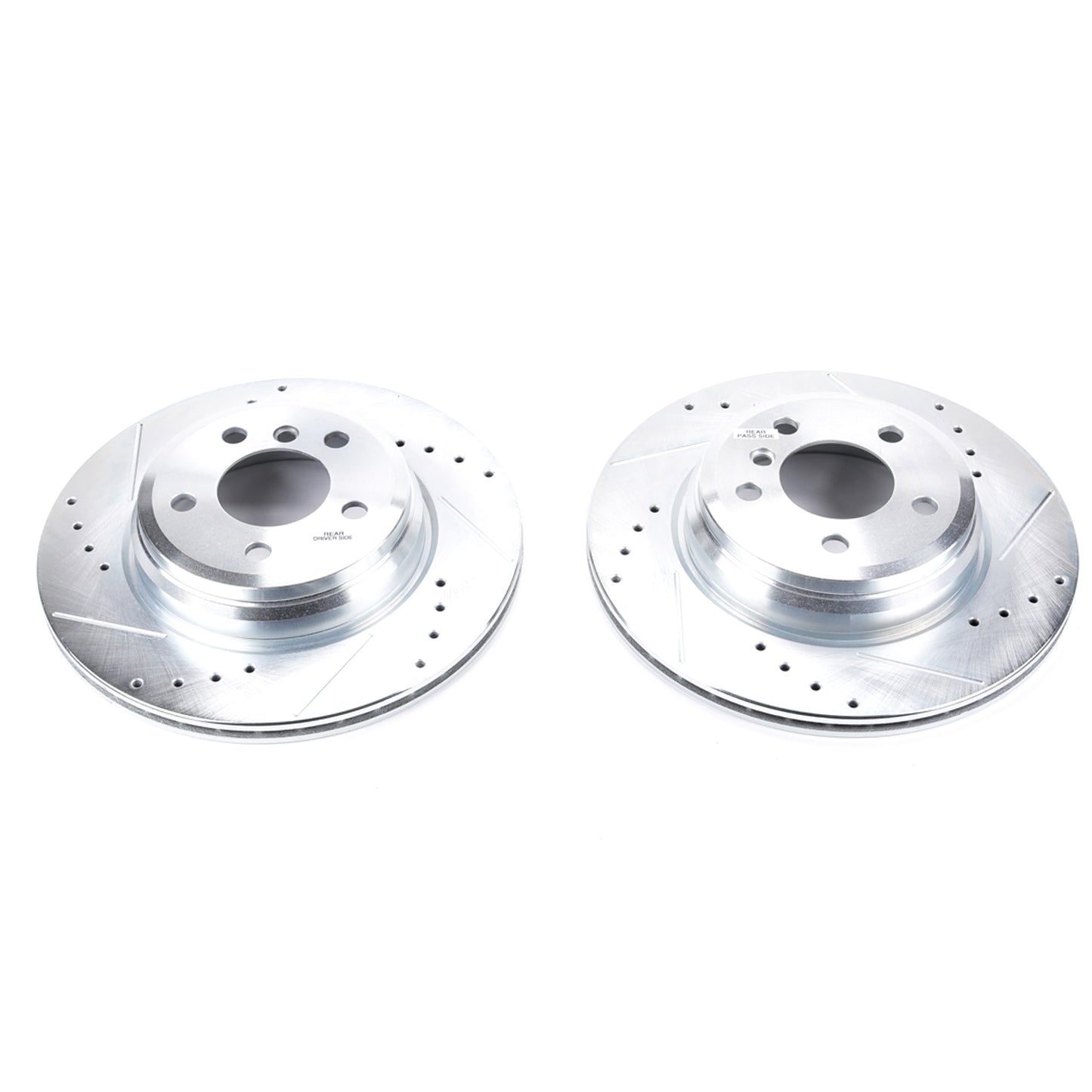 Rear Drilled Slotted Brake Rotors PowerStop Evolution EBR1414XPR