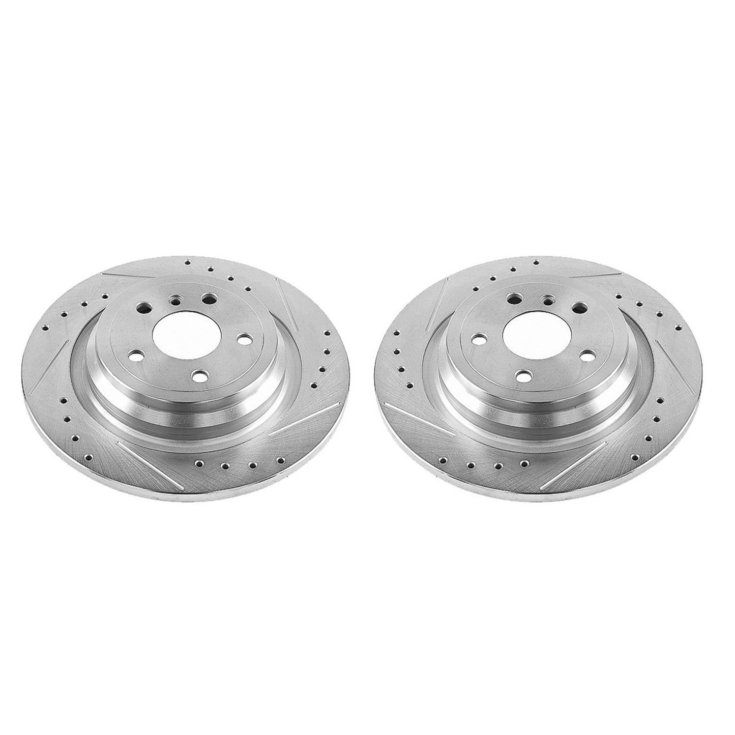 Rear Drilled and Slotted Brake Disc Rotors by PowerStop Evolution EBR1457XPR