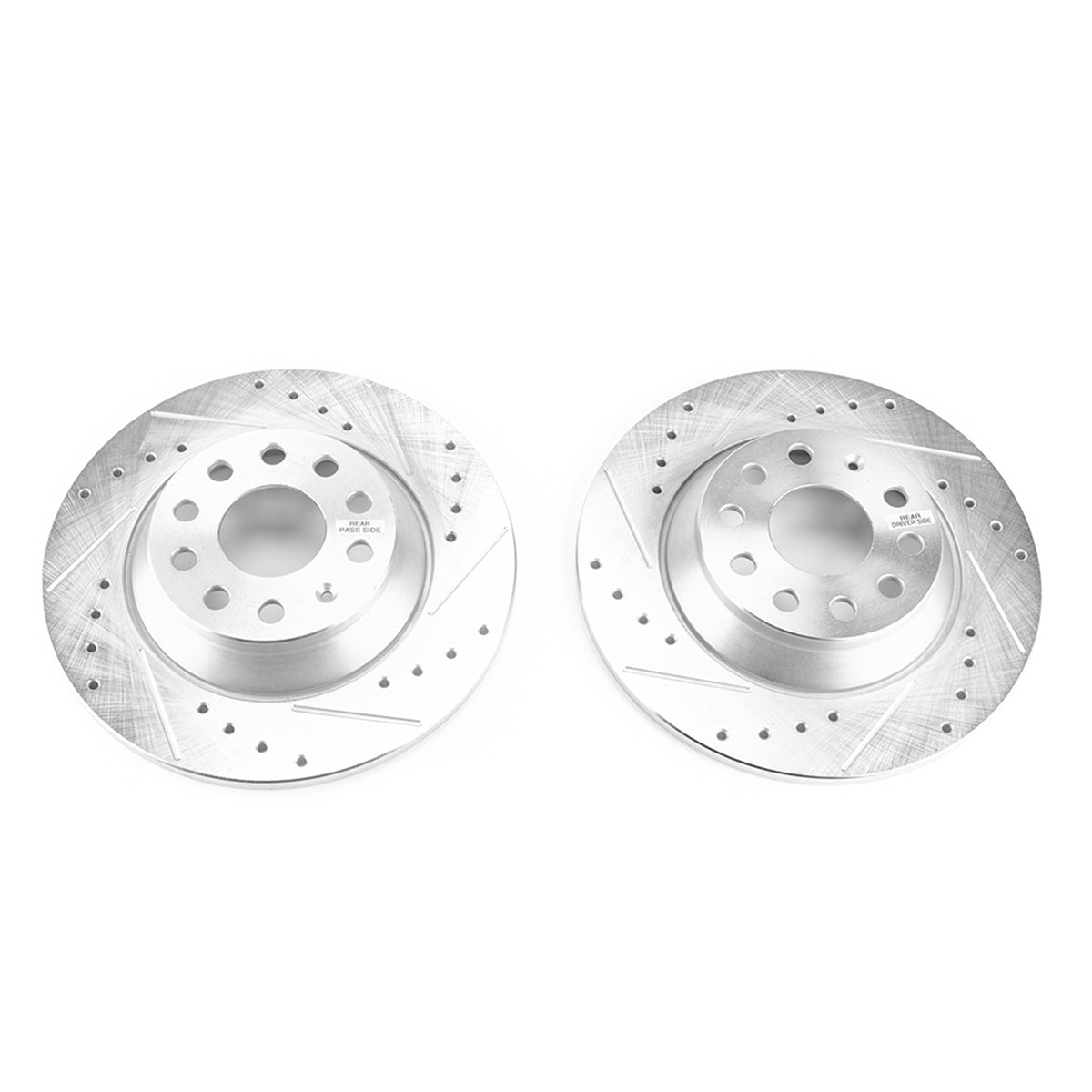 Rear 300x12mm Drilled Slotted Brake Rotors PowerStop Evolution EBR1498XPR