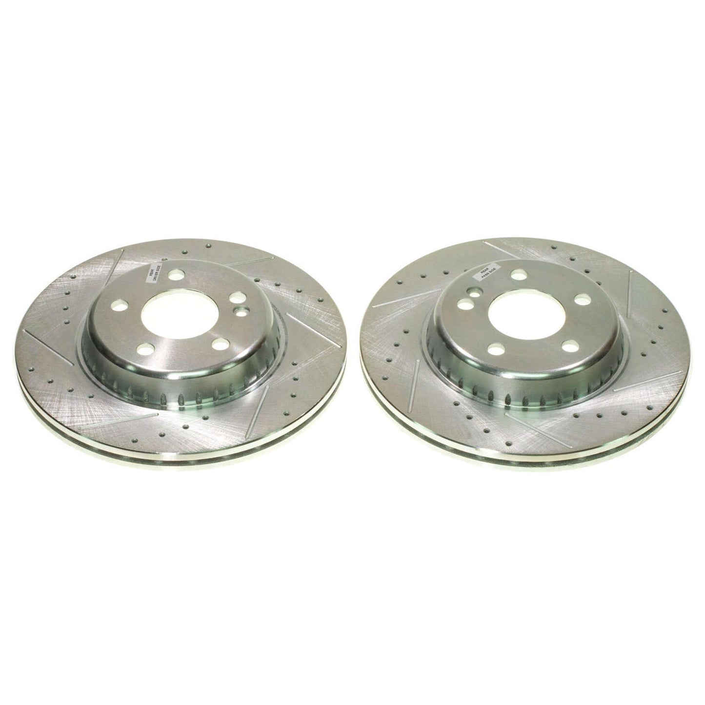 Mercedes 300x22mm Rear Drilled and Slotted Brake Disc Rotors by PowerStop Evolution EBR1605XPR