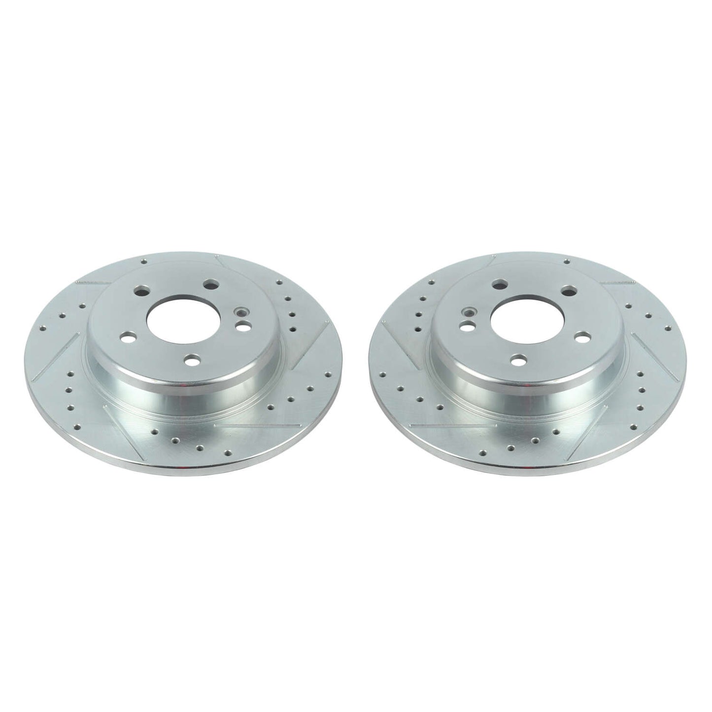 Mercedes 300x12mm Rear Drilled and Slotted Brake Disc Rotors by PowerStop Evolution EBR1680XPR