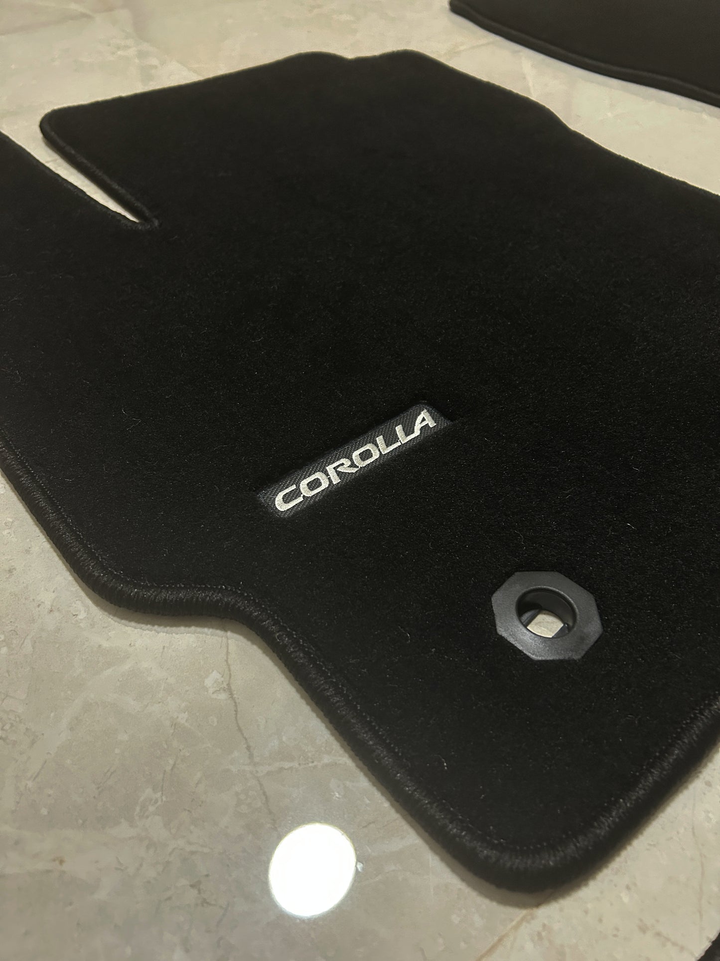 Toyota Corolla 2014-2019 Black Luxury Floor Mats with Logo