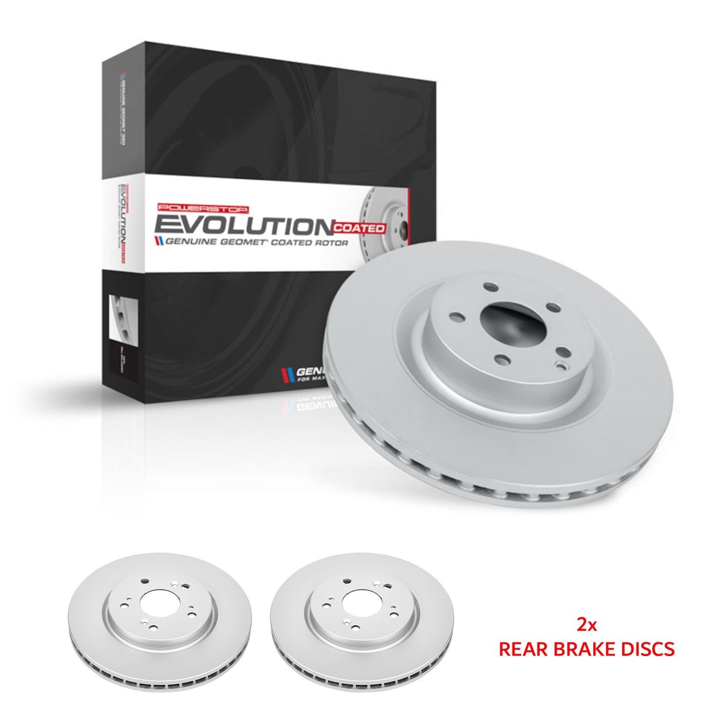 Lexus GS IS RC 310x18mm Rear Coated Brake Disc Rotors by PowerStop Evolution JBR1148EVC