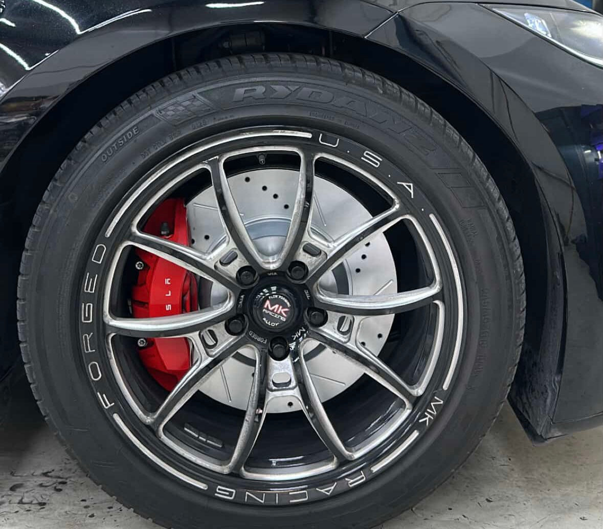Tesla Model 3 Performance 355x25mm Front Drilled and Slotted Brake Disc Rotors by PowerStop Evolution CBR3542XPR