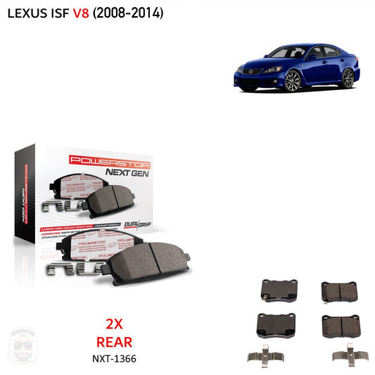Lexus ISF V8 - Rear Carbon Fiber Ceramic Brake Pads by PowerStop NextGen (Sport) (NXT-1366)
