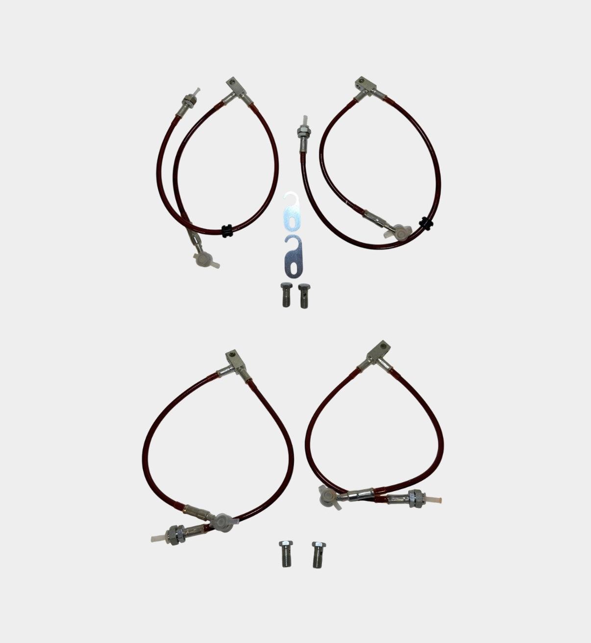 Nissan Patrol Y62 - Stainless Steel Red Brake Hose Kit by PowerStop BH00403-BH00404