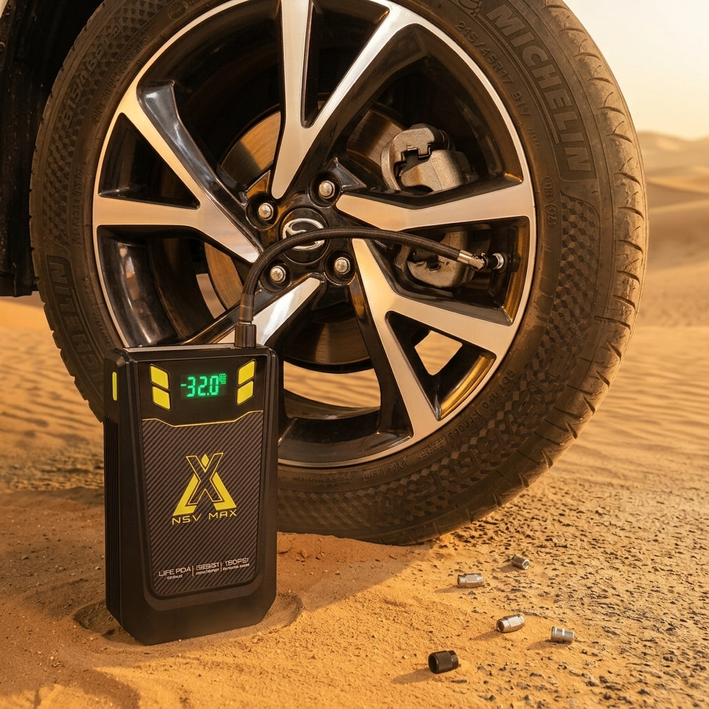 NSV MAX AMP N AIR - POWER PACK - Emergency Jump Starter, Tyre Inflator, Torch Light, Power Bank