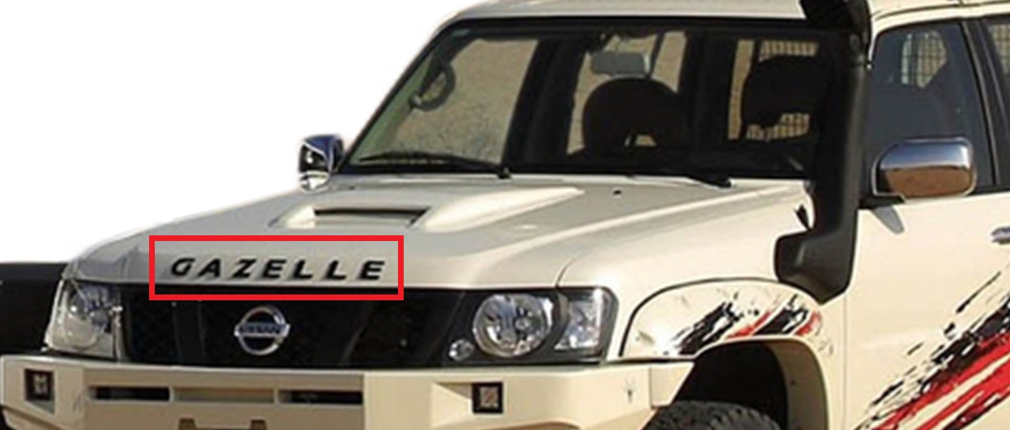 GAZELLE Black Hood Emblem Badge - Nissan Patrol Y61 VTC GU